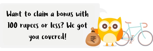 Claim a signup bonus with 100 rupees