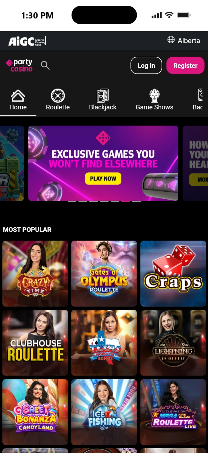 Party Casino live dealers