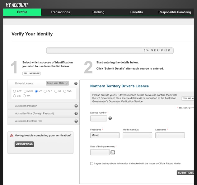 Play Up Australia Verification