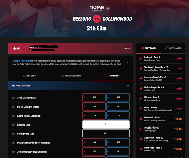 Points Bet Spread Betting AFL