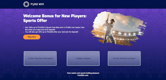 Pure Win Welcome Bonus