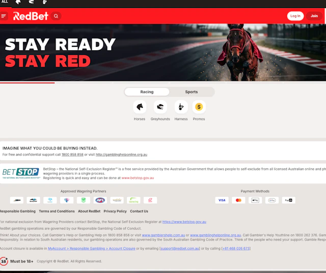Red Bet Australia Homepage