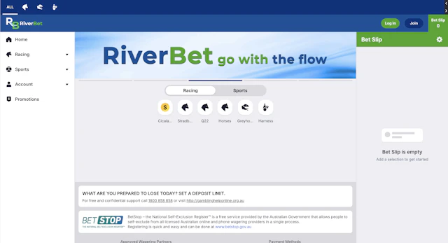 RiverBet Homepage Screenshot
