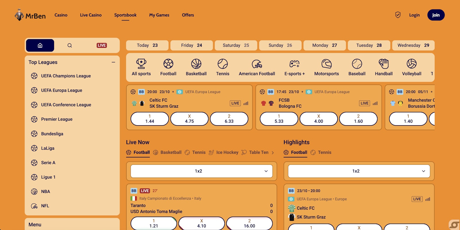 Screenshot of Mr Ben's homepage