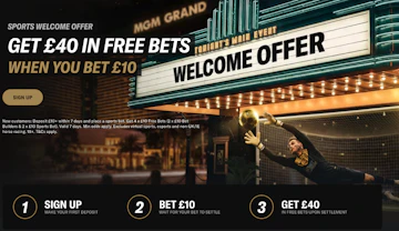 Screenshot of BetMGM's sign up offer