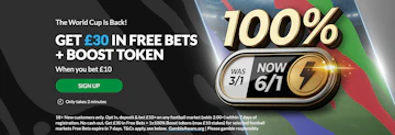 Screenshot of BetVictor's sign up offer