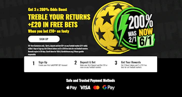 Screenshot of talkSPORT Bet's sign up offer