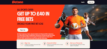 Screenshot of Betano's sign up offer