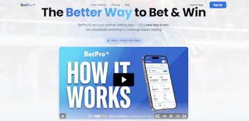 Screenshot of BetPro IQ's homepage