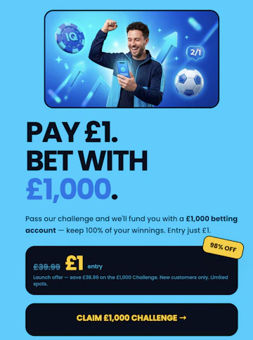 Screenshot of BetPro IQ sign up offer