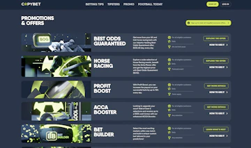 Screenshot of CopyBet's promotions