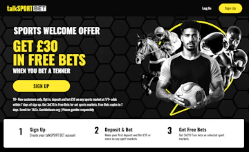 Screenshot of talkSPORT Bet's sign up offer