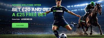 Screenshot of Betlegend's sign up offer