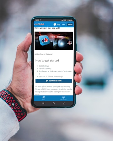 Sportingbet App Security message for android