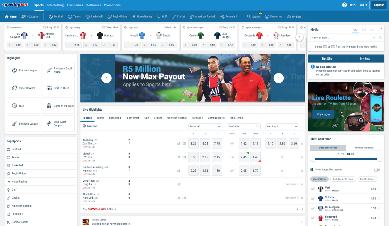 Sportingbet Homepage