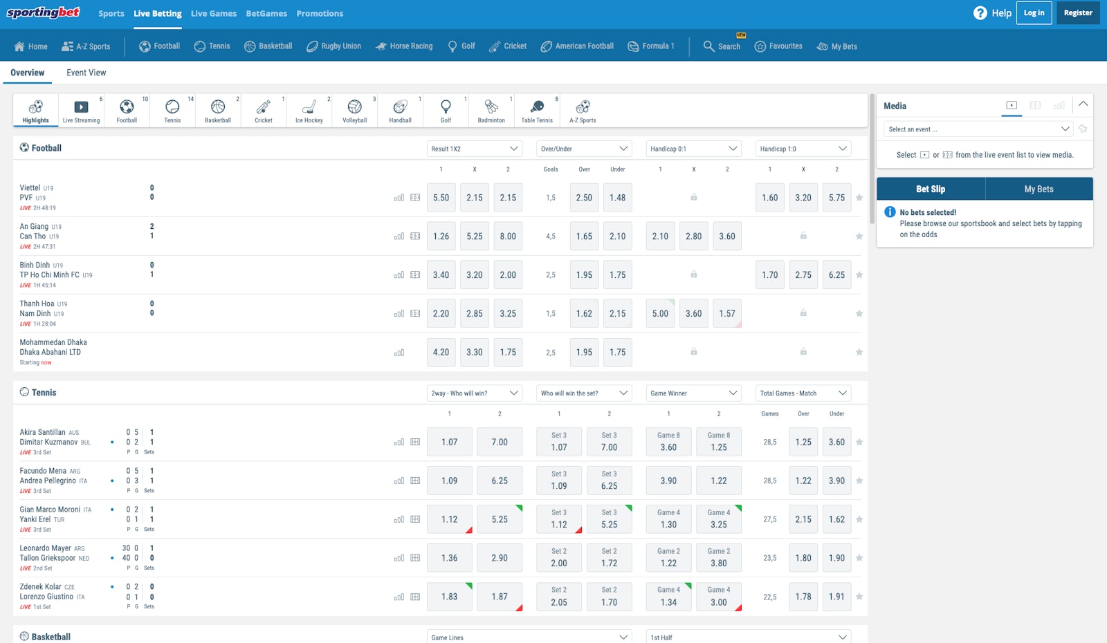 Sportingbet live betting