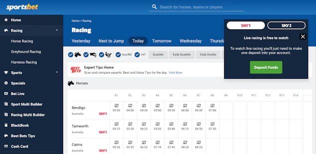 Sportsbet live streaming