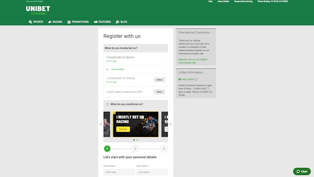 Unibet Sign Up