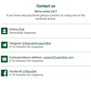 Wazobet Customer Care