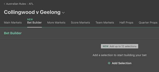 Where is the bet builder on bet365