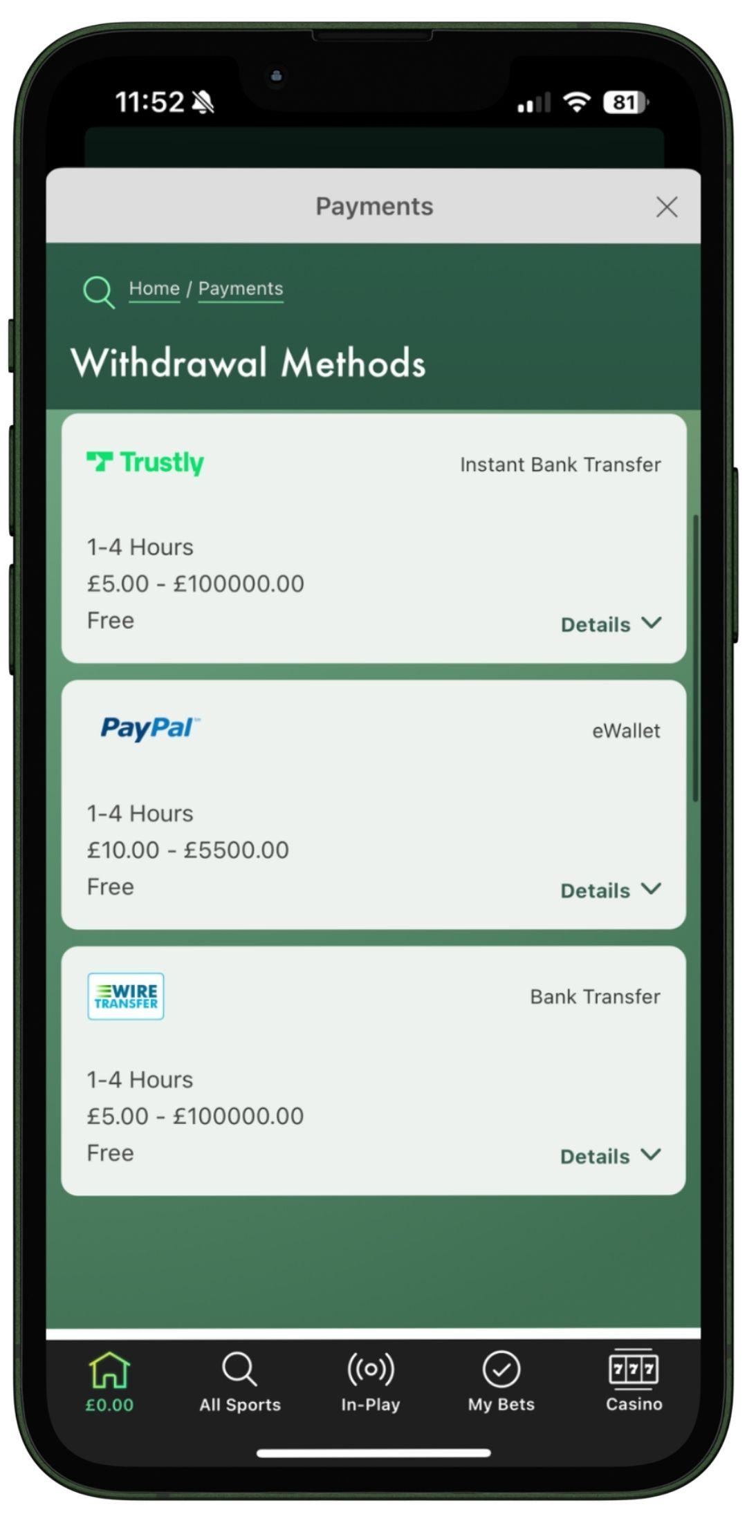 Bet365 fast withdrawal 3