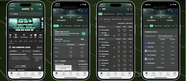 Bet365 mobile mockups