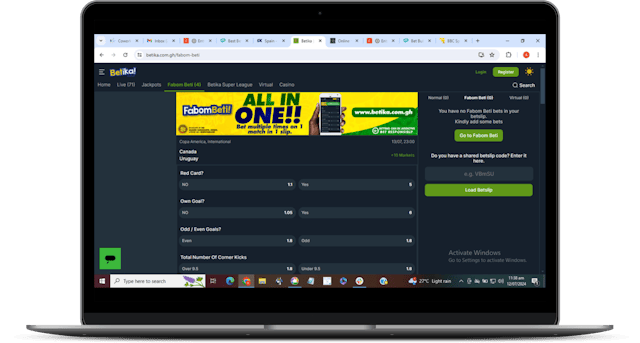 Betika bet builder site in Ghana