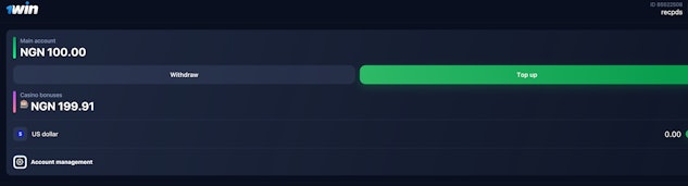 First deposit bous on 1win