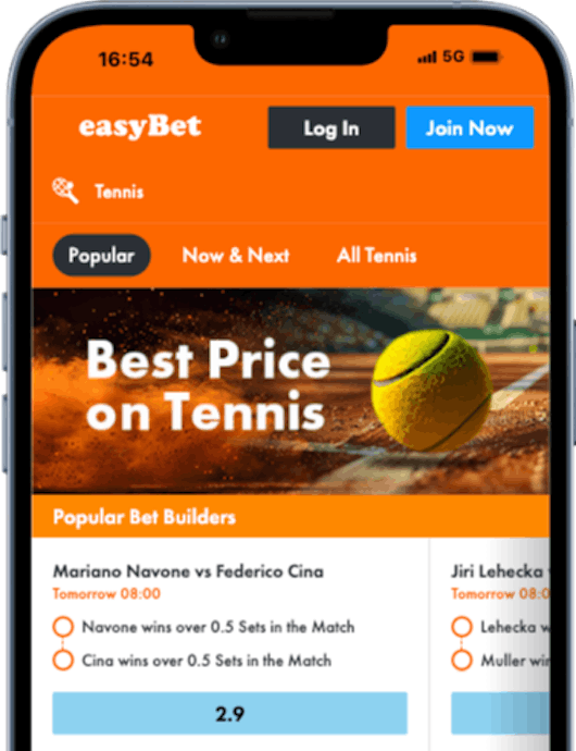 iPhone 13PRO easybet tennis page