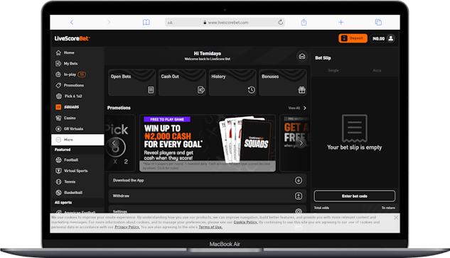 Livescorebbet desktop sign up