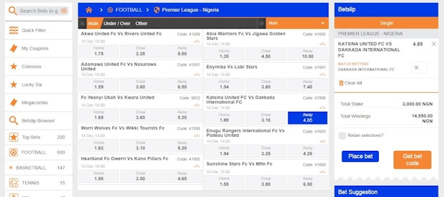 Nairabet football betting