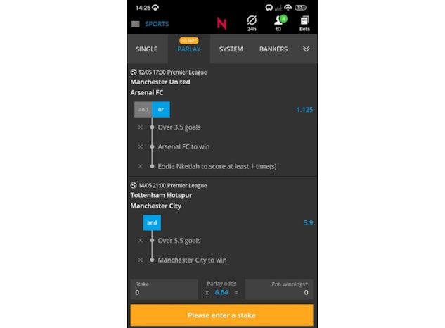 Neobet same game parlay builder