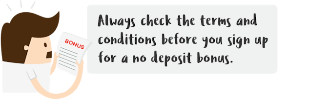 No deposit bonus terms