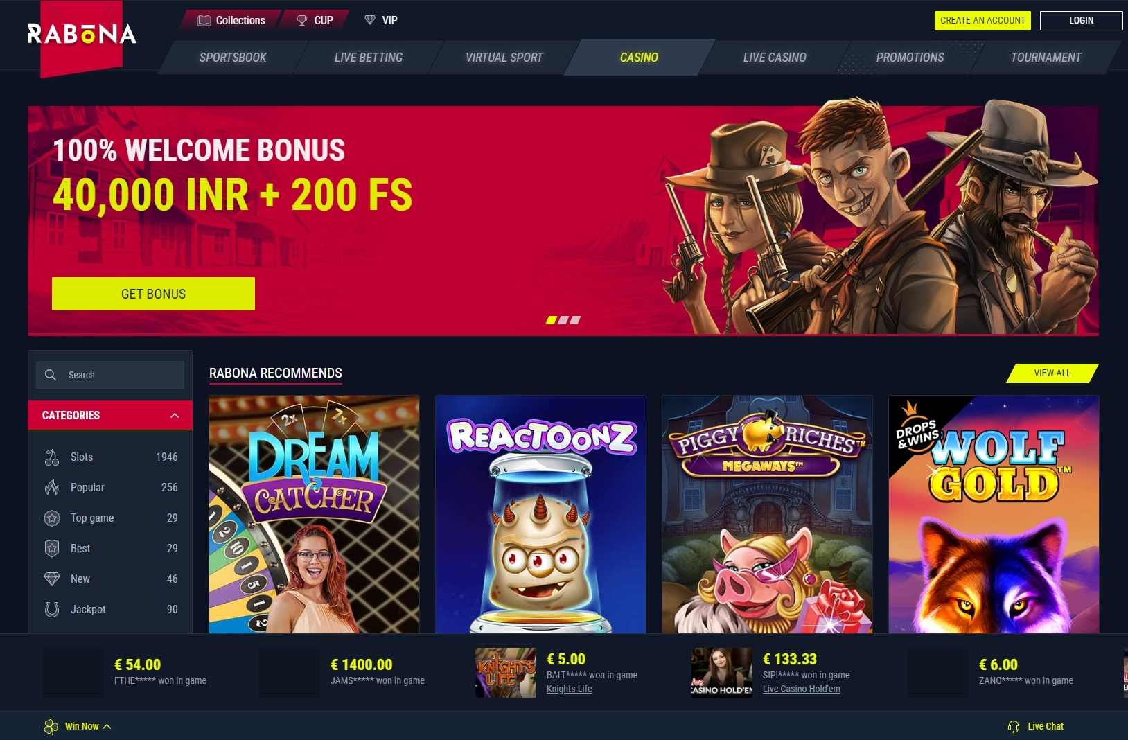 Rabona casino in