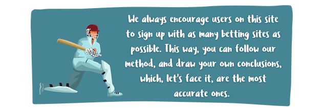 Sign up with more cricket betting sites